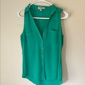 Express Women's Green Sleeveless Top